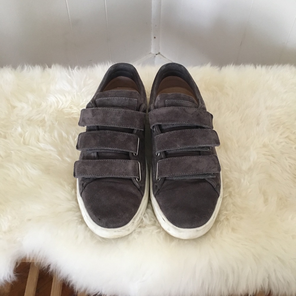 rag & bone Gray Suede Velcro Strap Sneakers